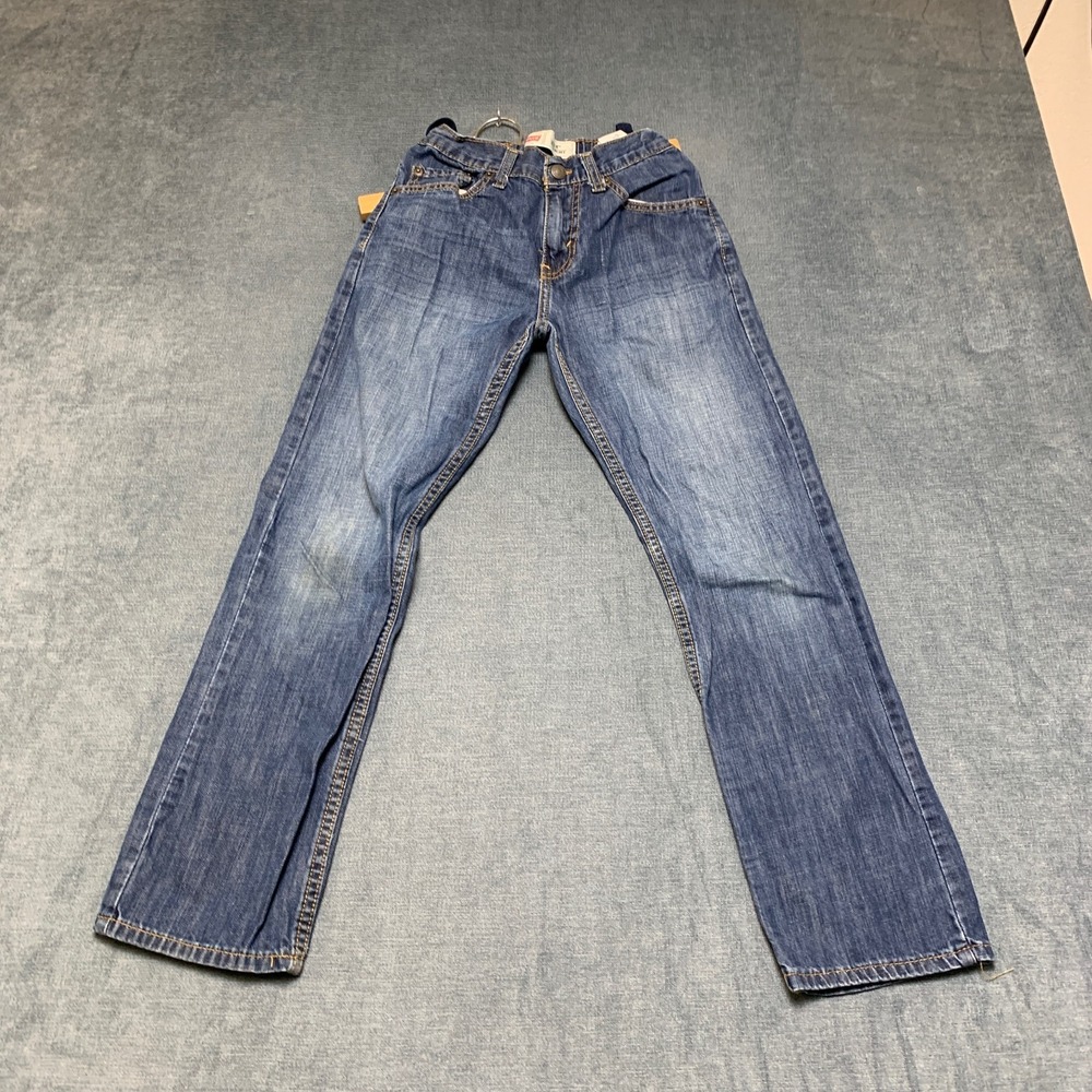 Levi's 514 Straight Jeans Boys 12Reg 26x26 Blue Medium Wash Denim Cotton Zip Fly